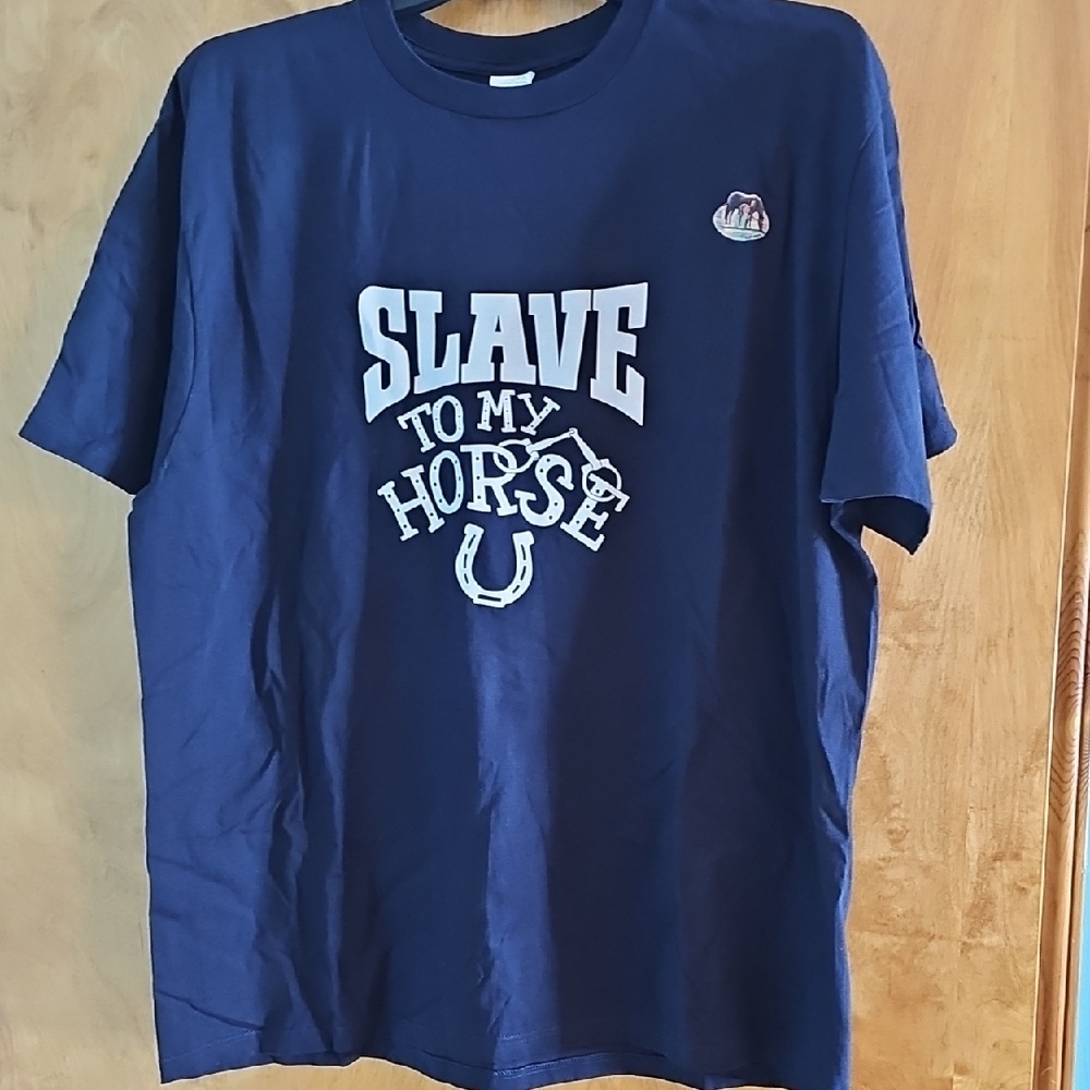 Men's Navy Graphic Tee - 'Slave to My Horse'